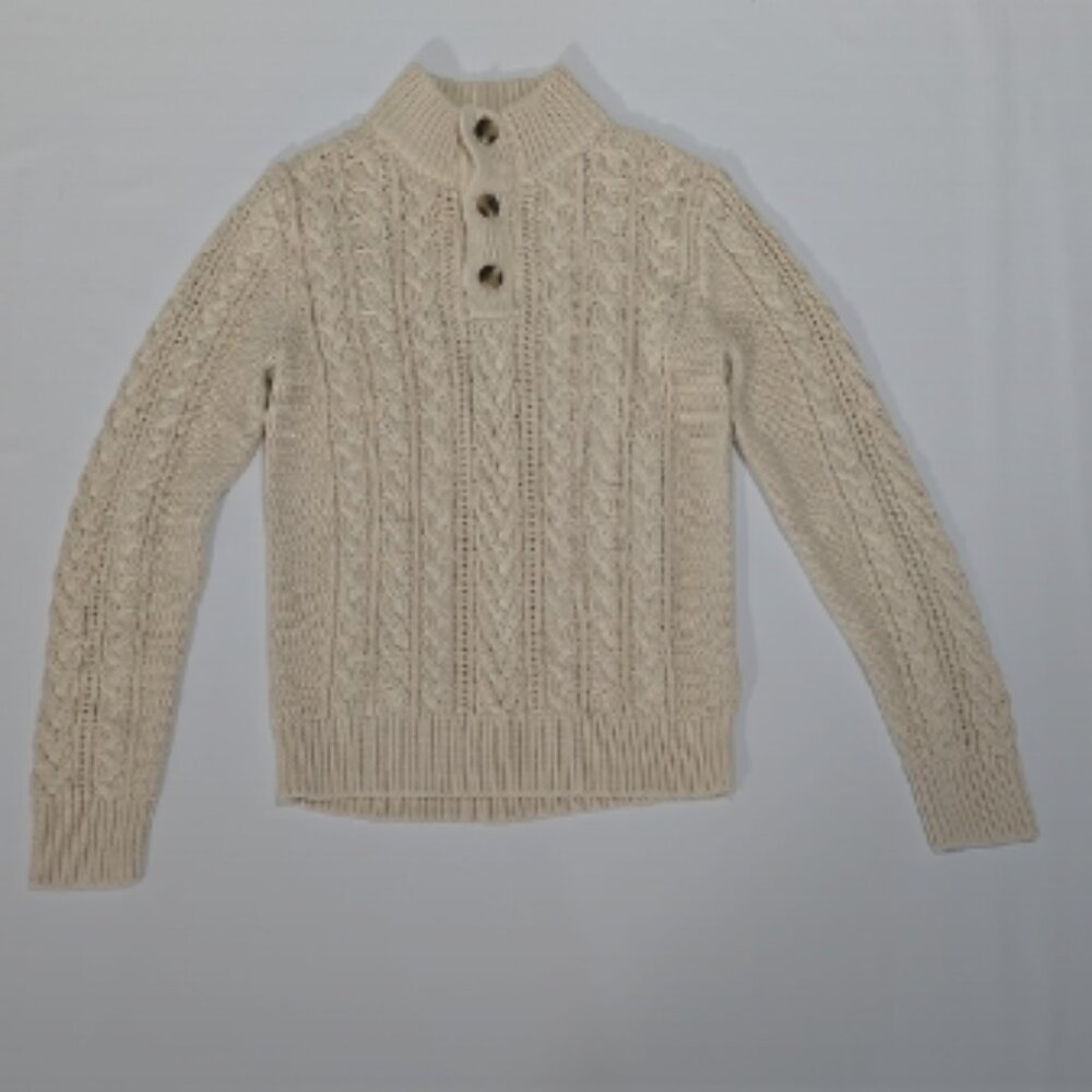3/$15  GAP - Boys' Tan ChinoSize 10 Mockneck Cable-Knit Sweater 100% Cotton